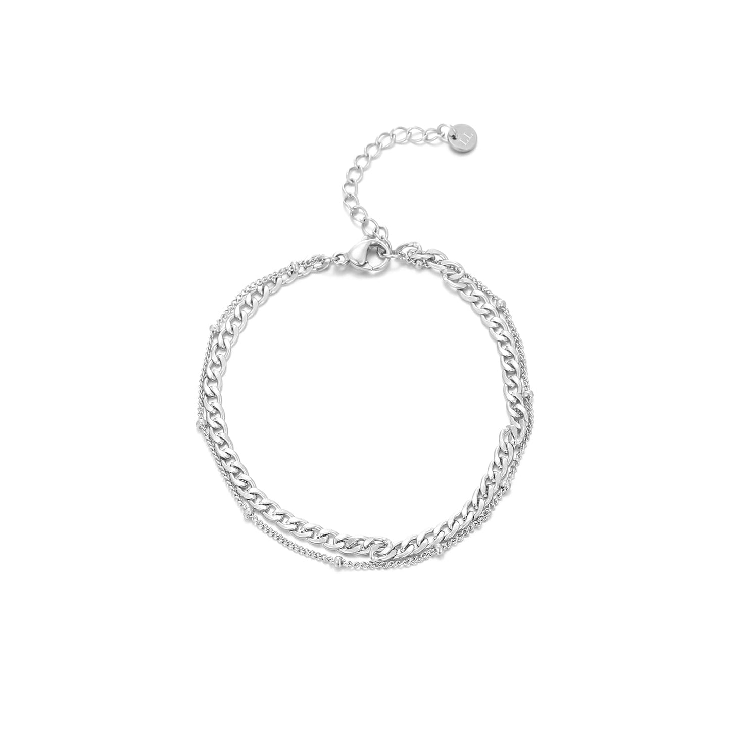 ''SCHAKEL & BOLLETJES'' ZILVEREN ARMBAND