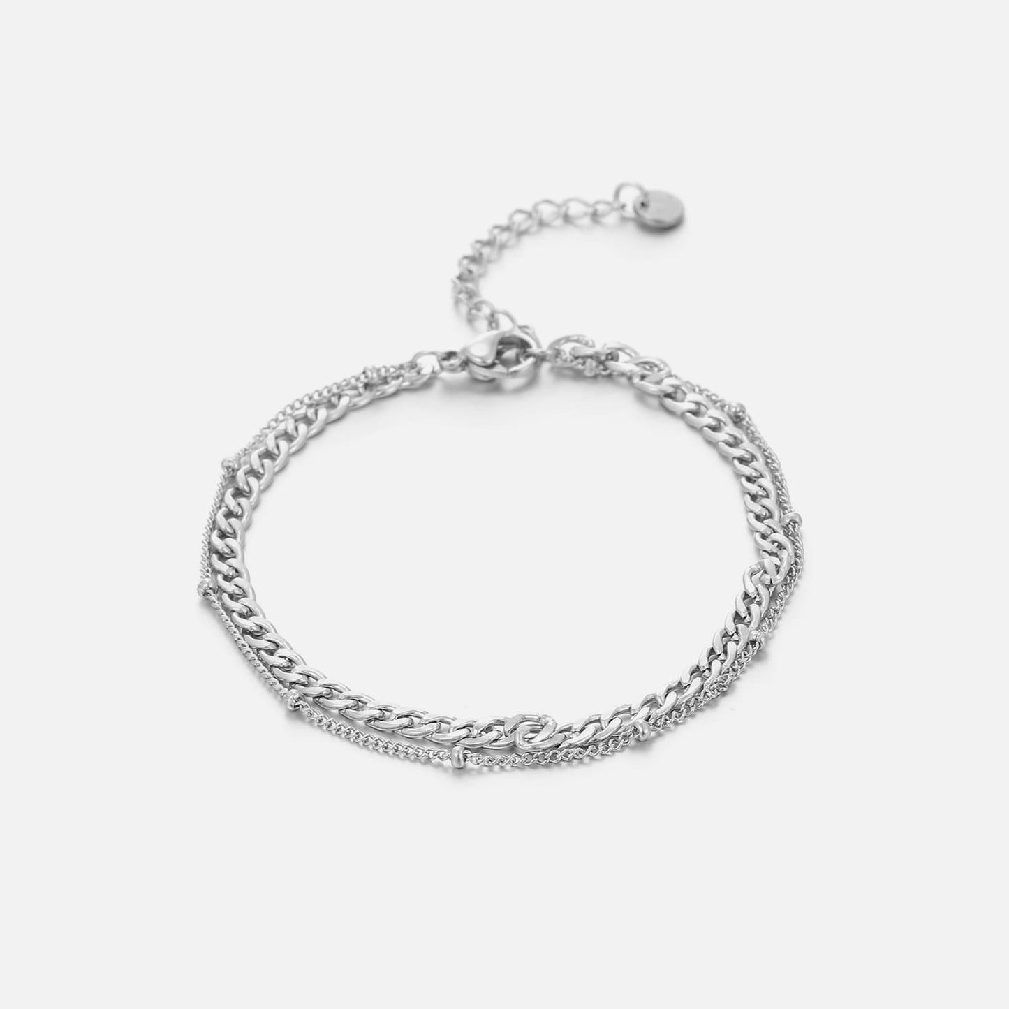 ''SCHAKEL & BOLLETJES'' ZILVEREN ARMBAND
