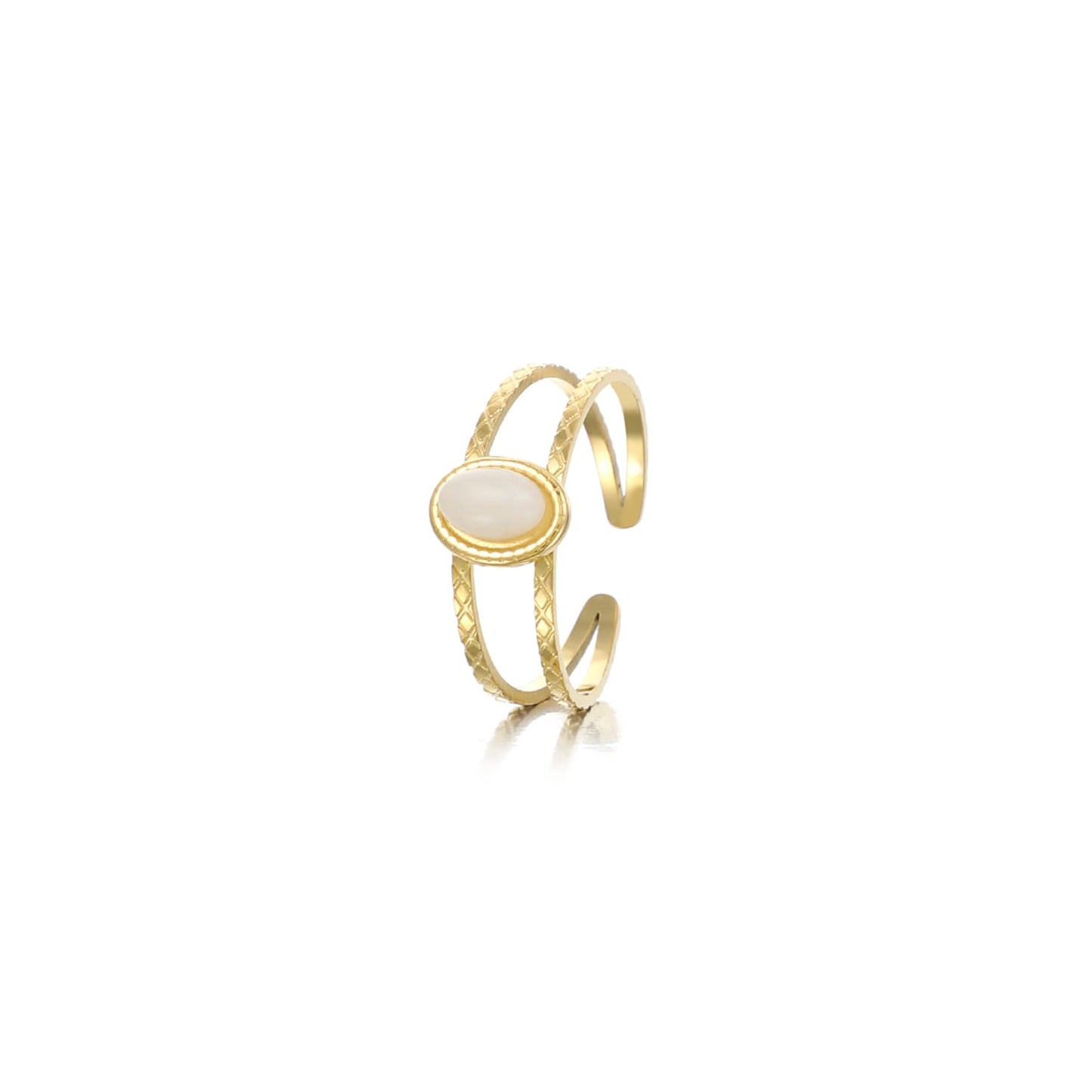 ''WITTE STEEN" GOUDEN RING