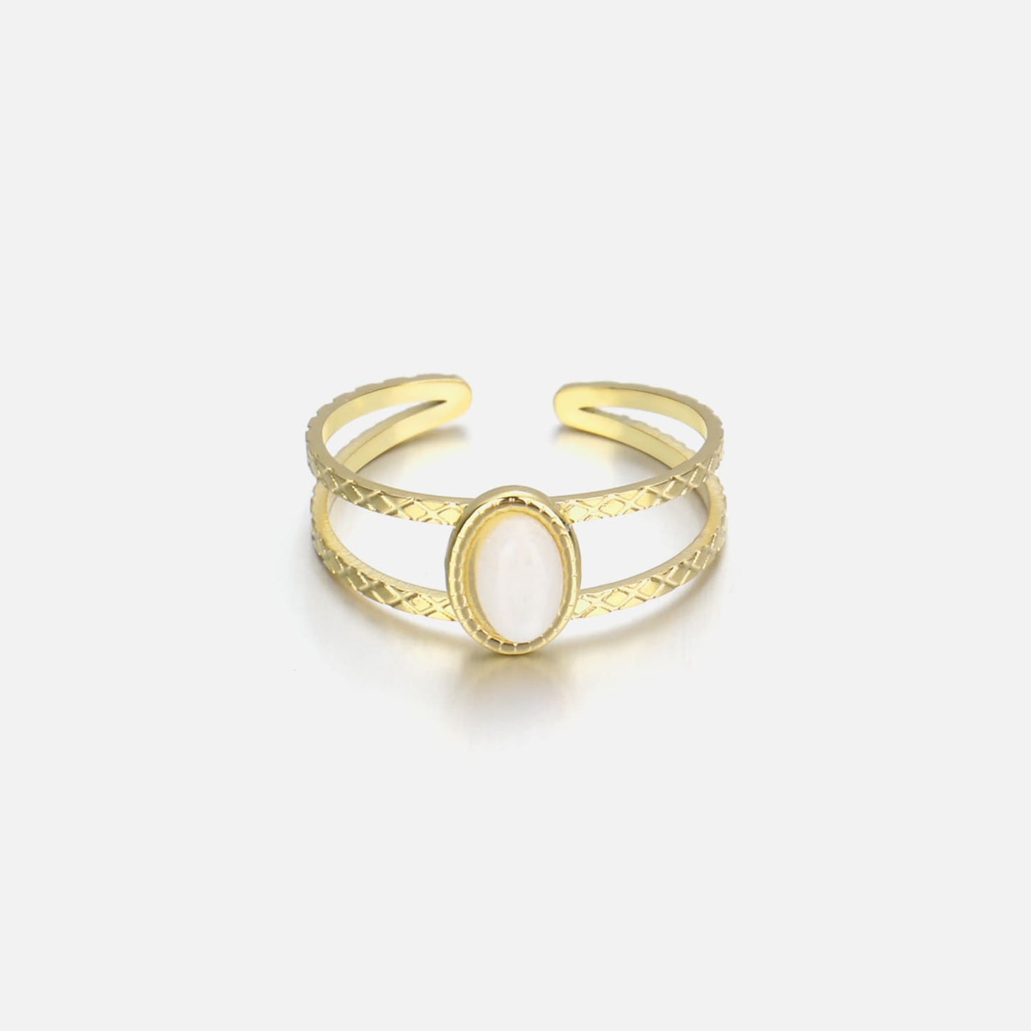 ''WITTE STEEN" GOUDEN RING