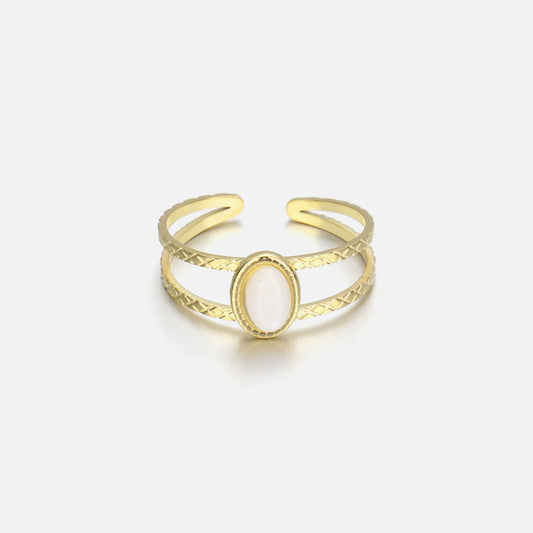 ''WITTE STEEN" GOUDEN RING