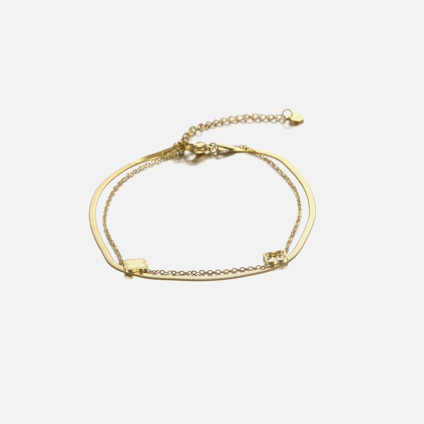 ''DUBELLE KLAVER'' GOUDEN ARMBAND