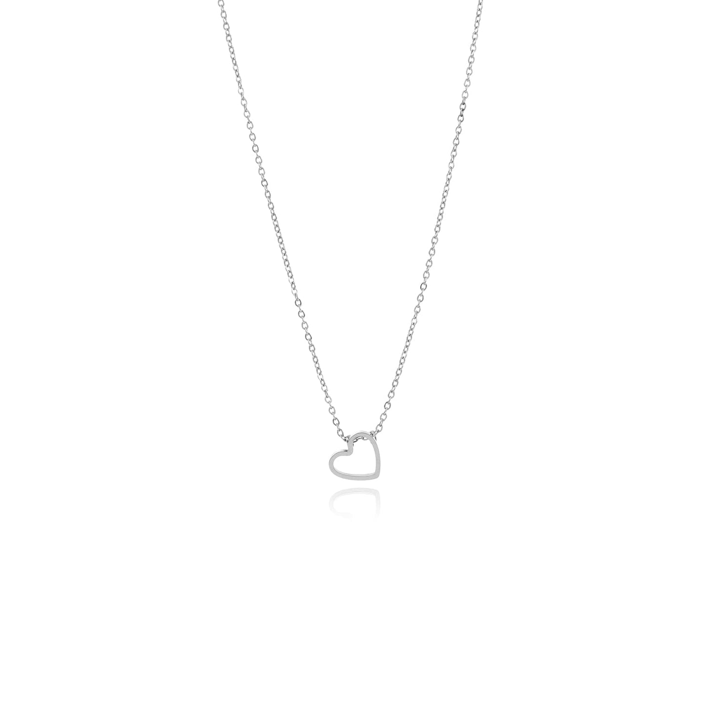 ''OPEN HARTJES" ZILVEREN KETTING