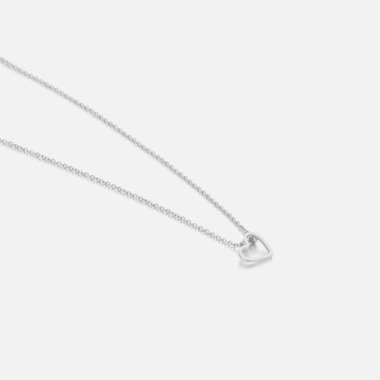 ''OPEN HARTJES" ZILVEREN KETTING