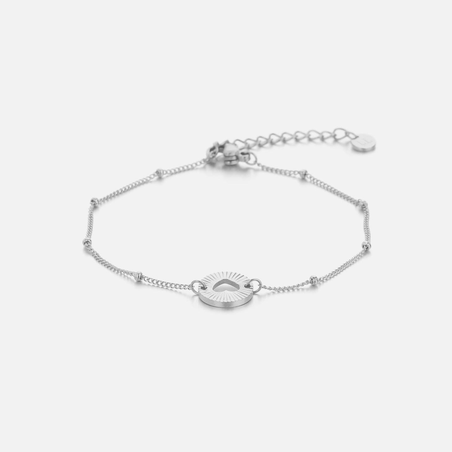 ''OPEN HARTJE'' ZILVEREN ARMBAND