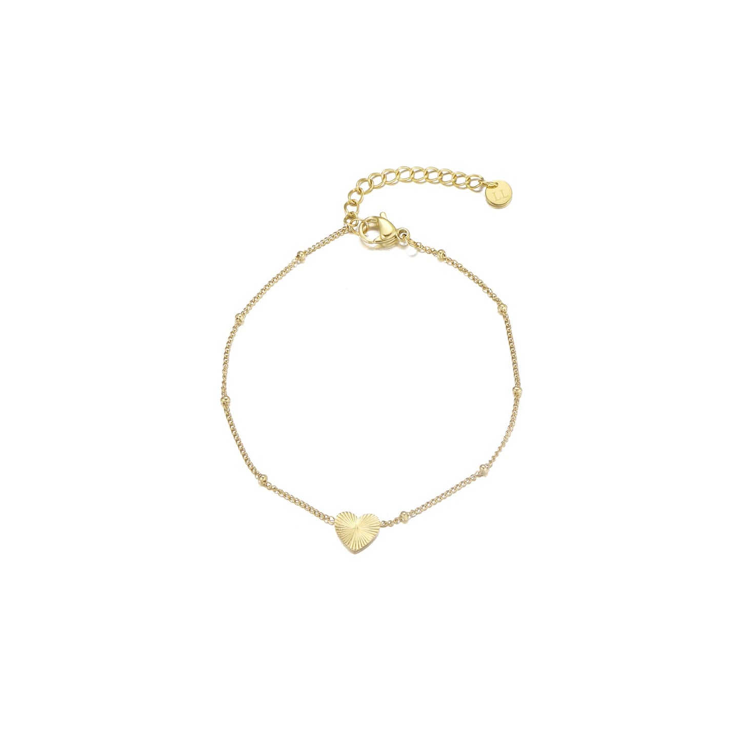 ''GESLOTEN HARTJE'' GOUDEN ARMBAND