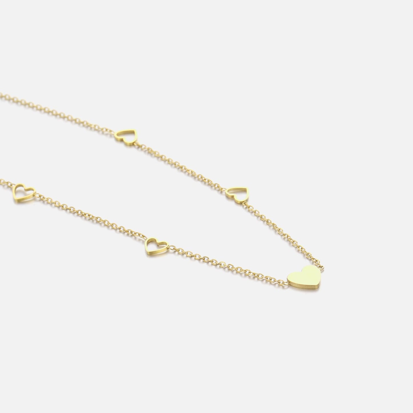 "VIER OPEN HARTJES" GOUDEN KETTING