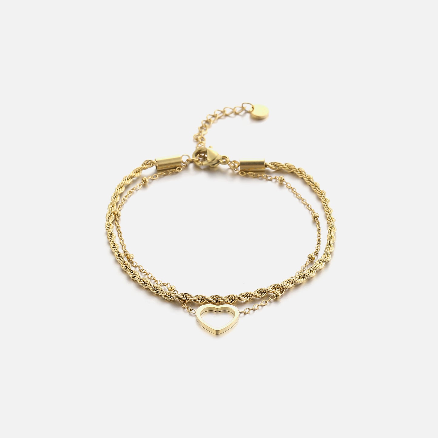 ''HARTJE GEDRAAIDE'' GOUDEN ARMBAND