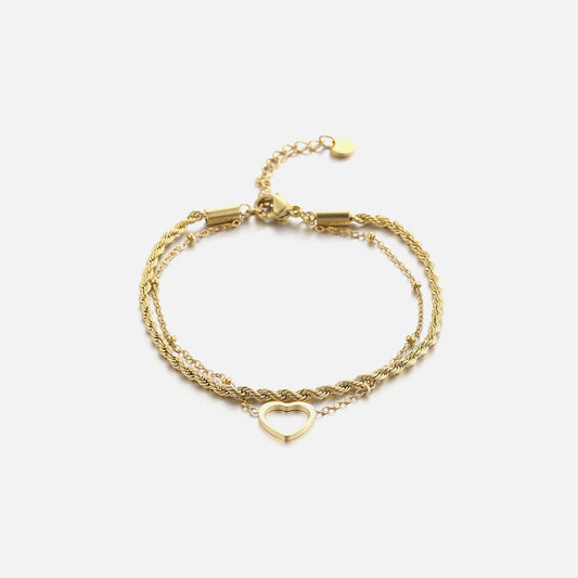 ''HARTJE GEDRAAIDE'' GOUDEN ARMBAND