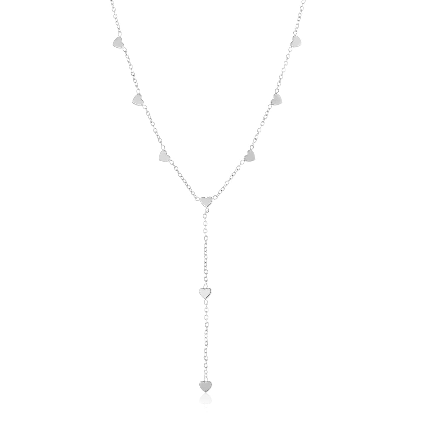 "Y-VORM HARTJES" ZILVEREN KETTING