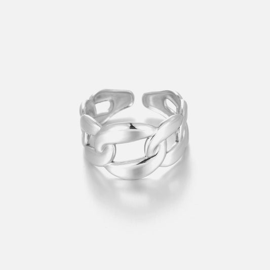 ''GROTE SCHAKEL"' ZILVEREN RING