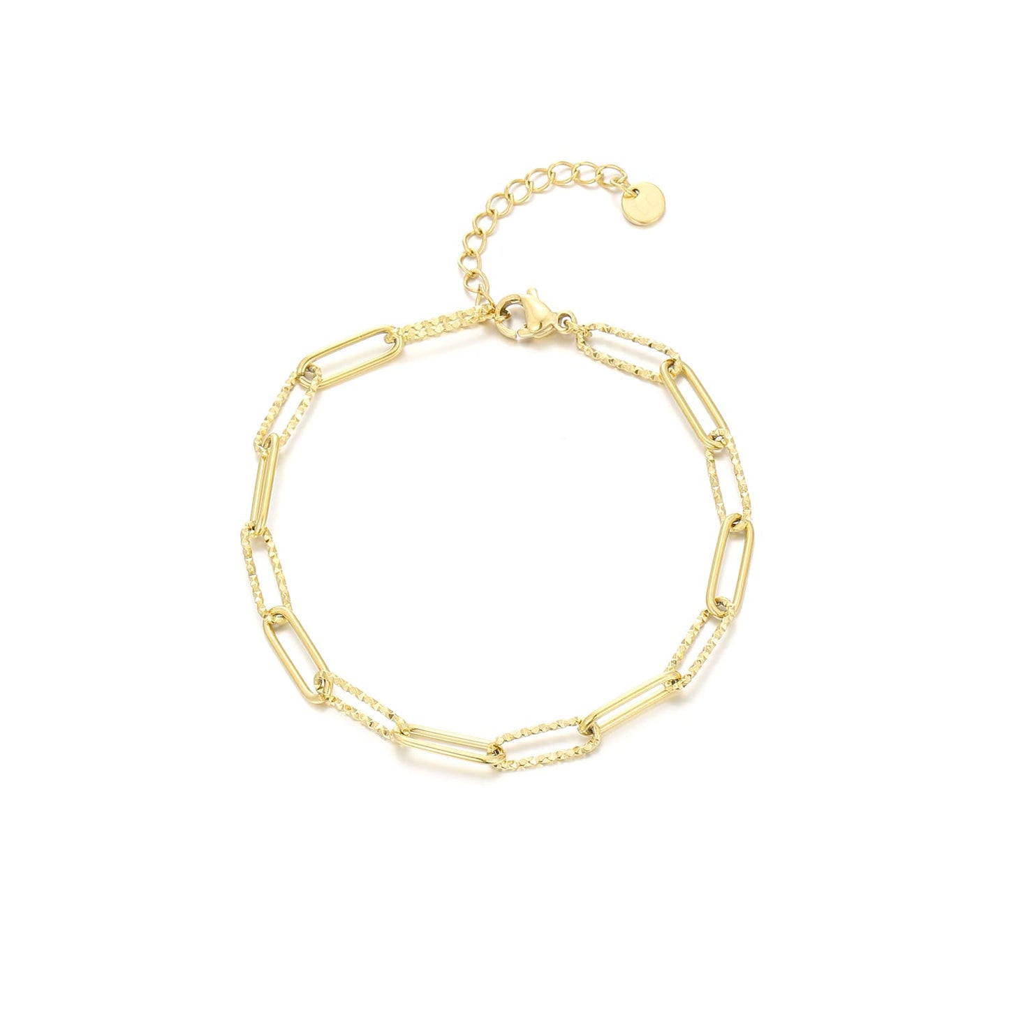 ''FANCY PAPERCLIP'' GOUDEN ARMBAND