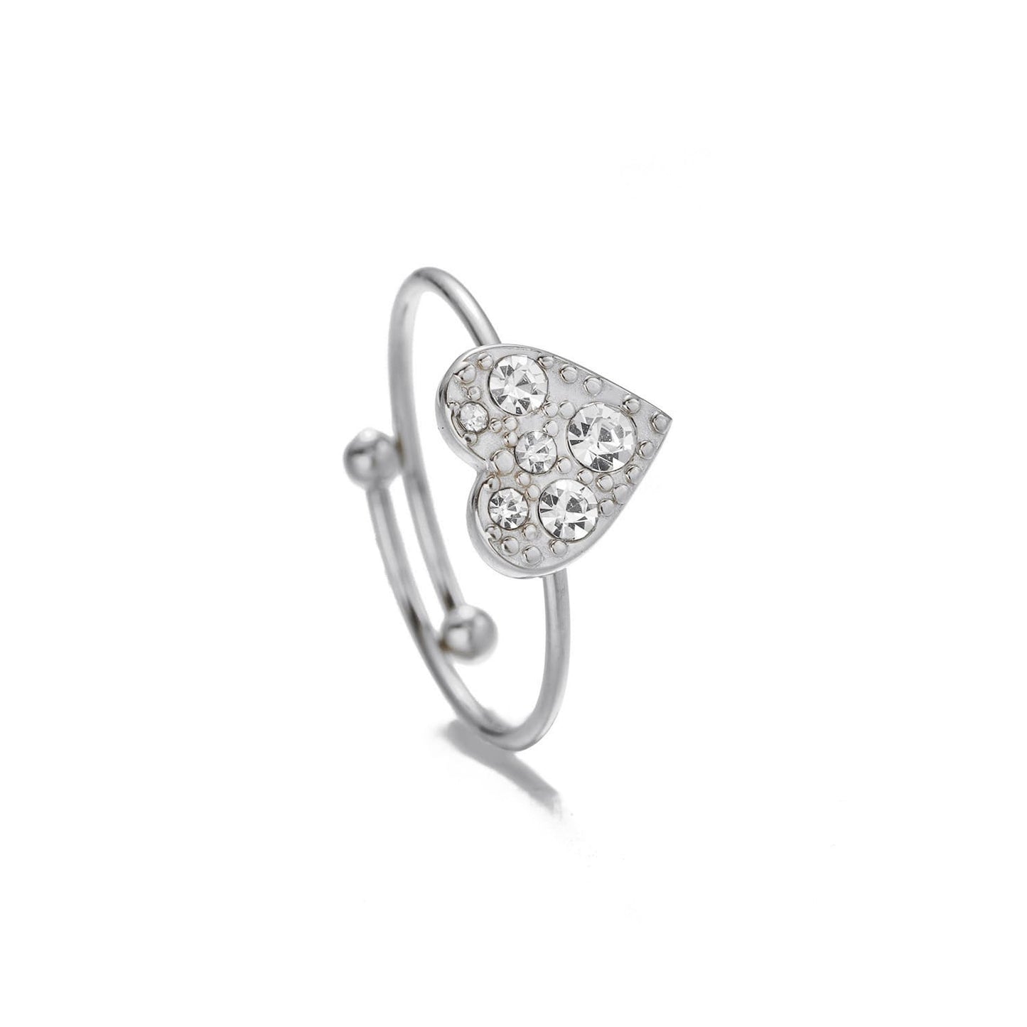 ''DIAMOND HART" ZILVEREN RING