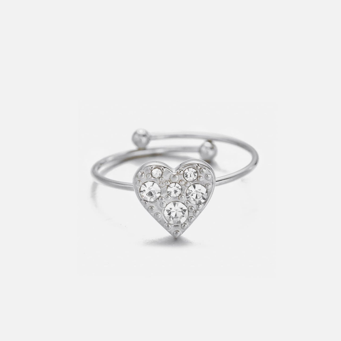 ''DIAMOND HART" ZILVEREN RING