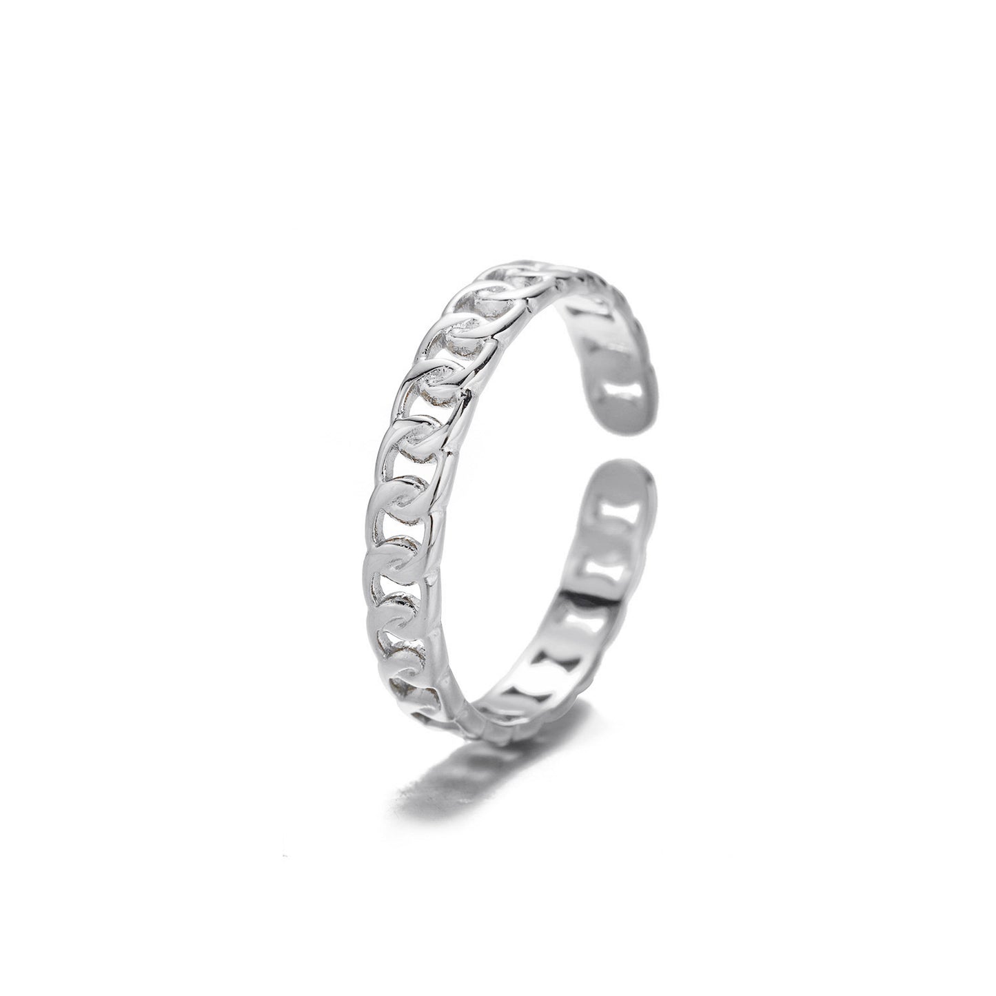 ''FIJNE SCHAKEL'' ZILVEREN RING