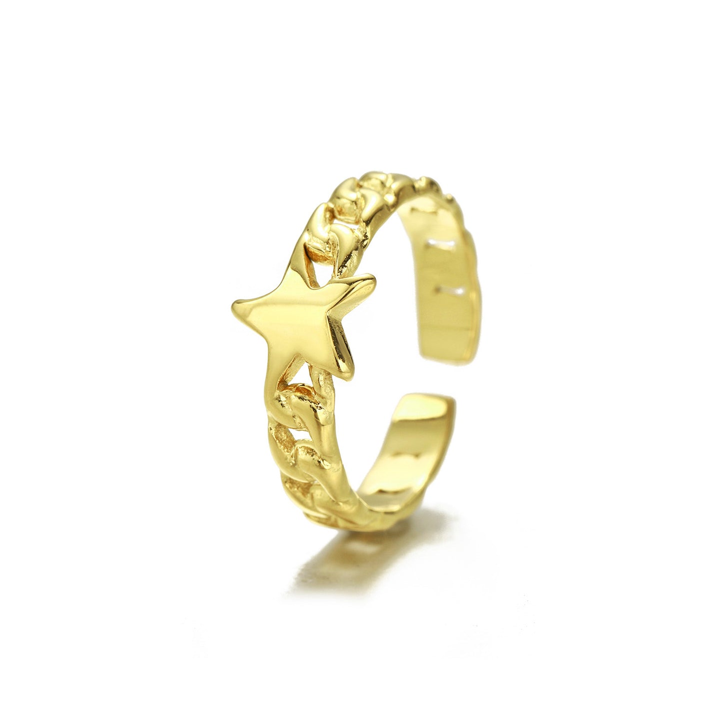 ''SCHAKEL STER" GOUDEN RING