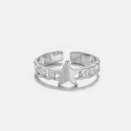 ''SCHAKEL STER" ZILVEREN RING