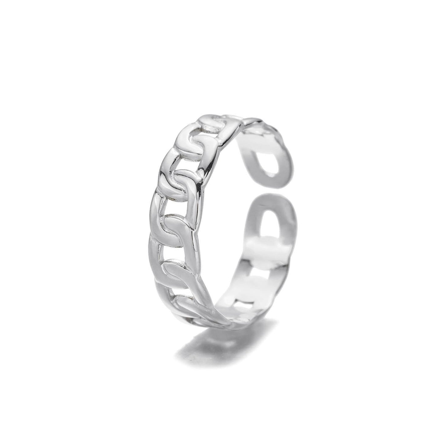 ''KLEINE SCHAKELS" ZILVEREN RING
