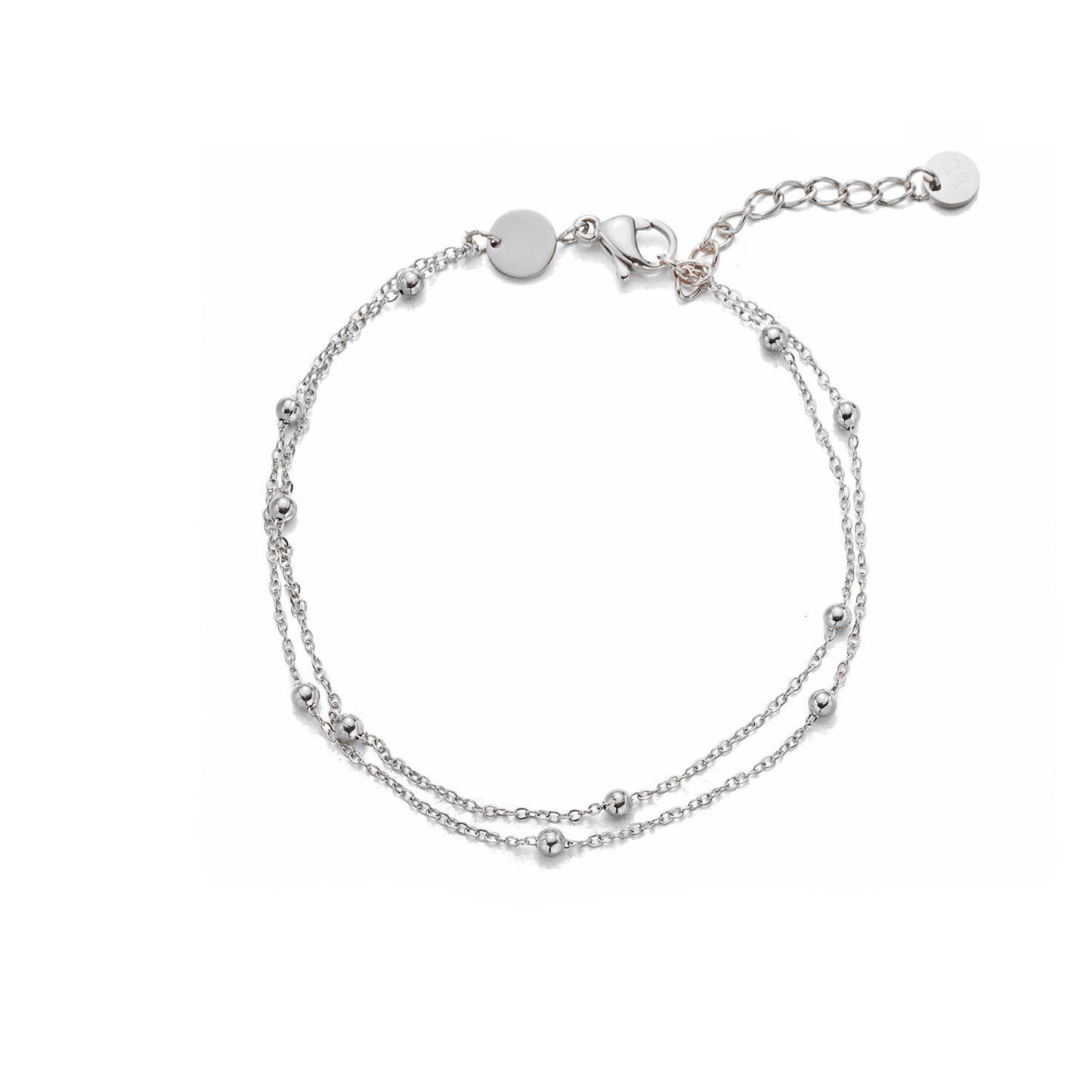 ''DUBBELE BOLLETJES'' ZILVEREN ARMBAND