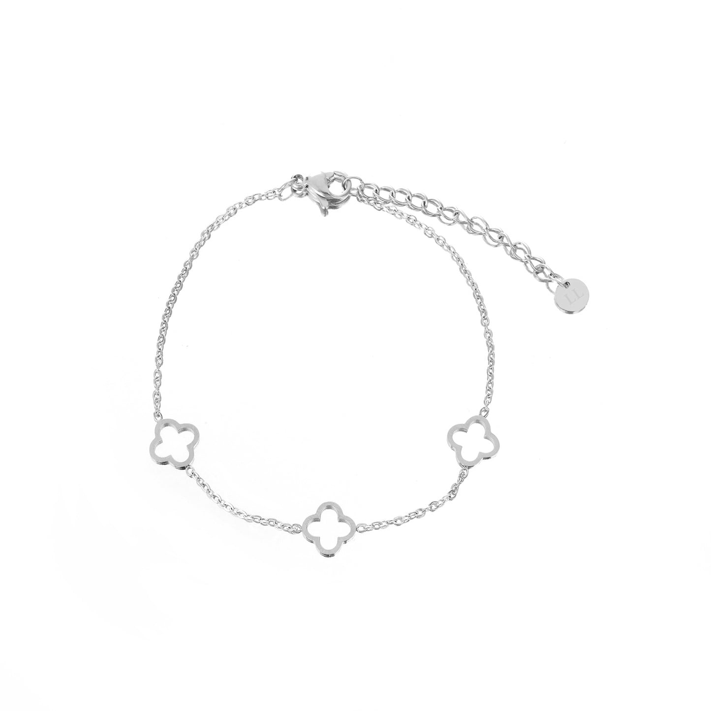 ''OPEN KLAVER'' ZILVEREN ARMBAND