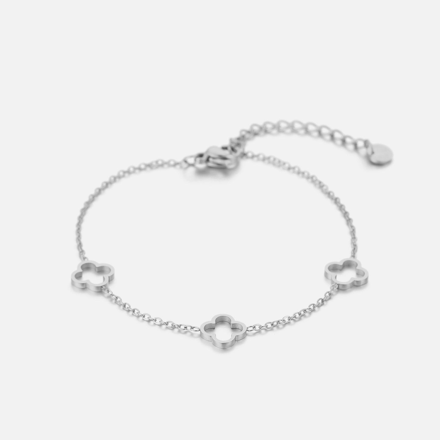 ''OPEN KLAVER'' ZILVEREN ARMBAND