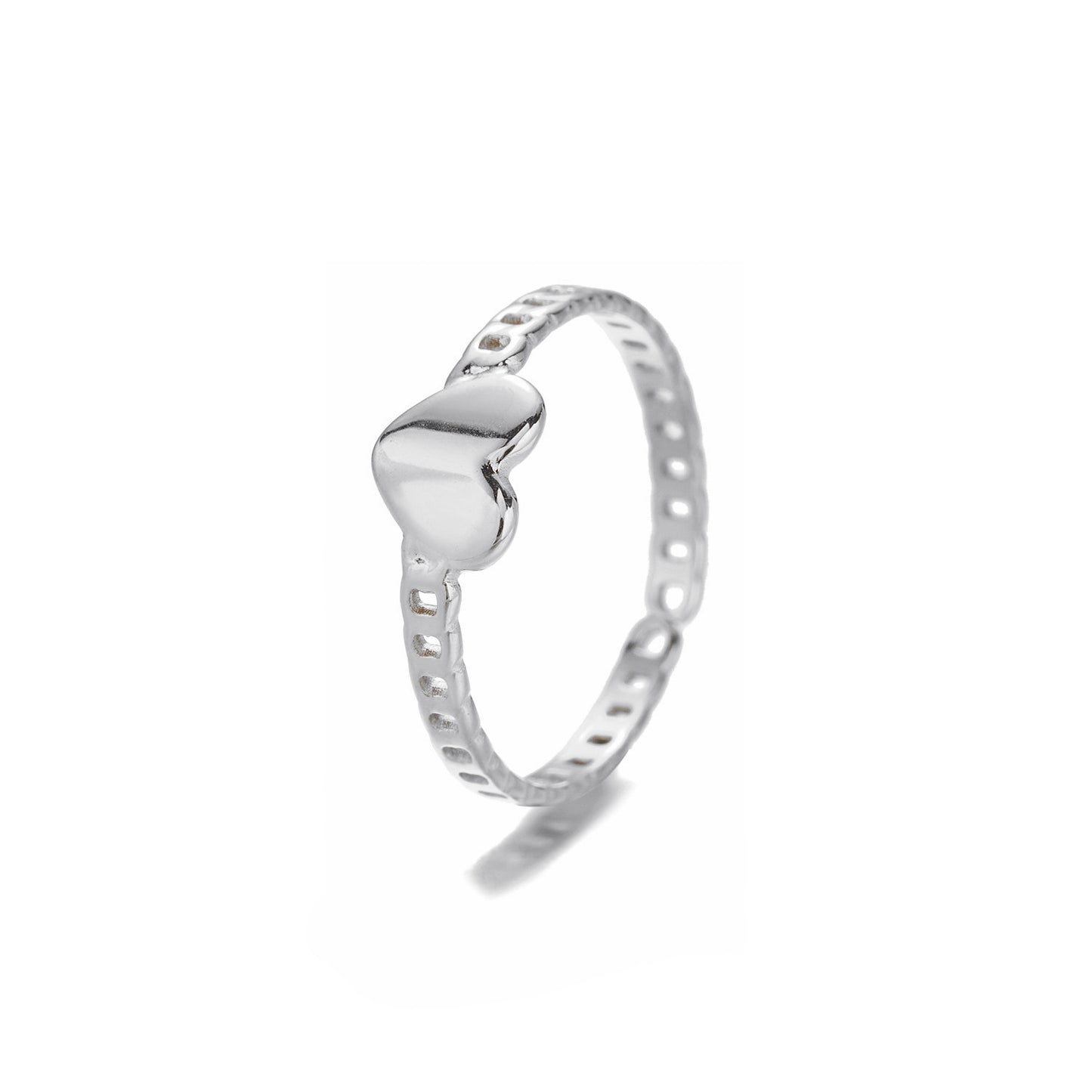 "SCHAKEL HART" ZILVEREN RING