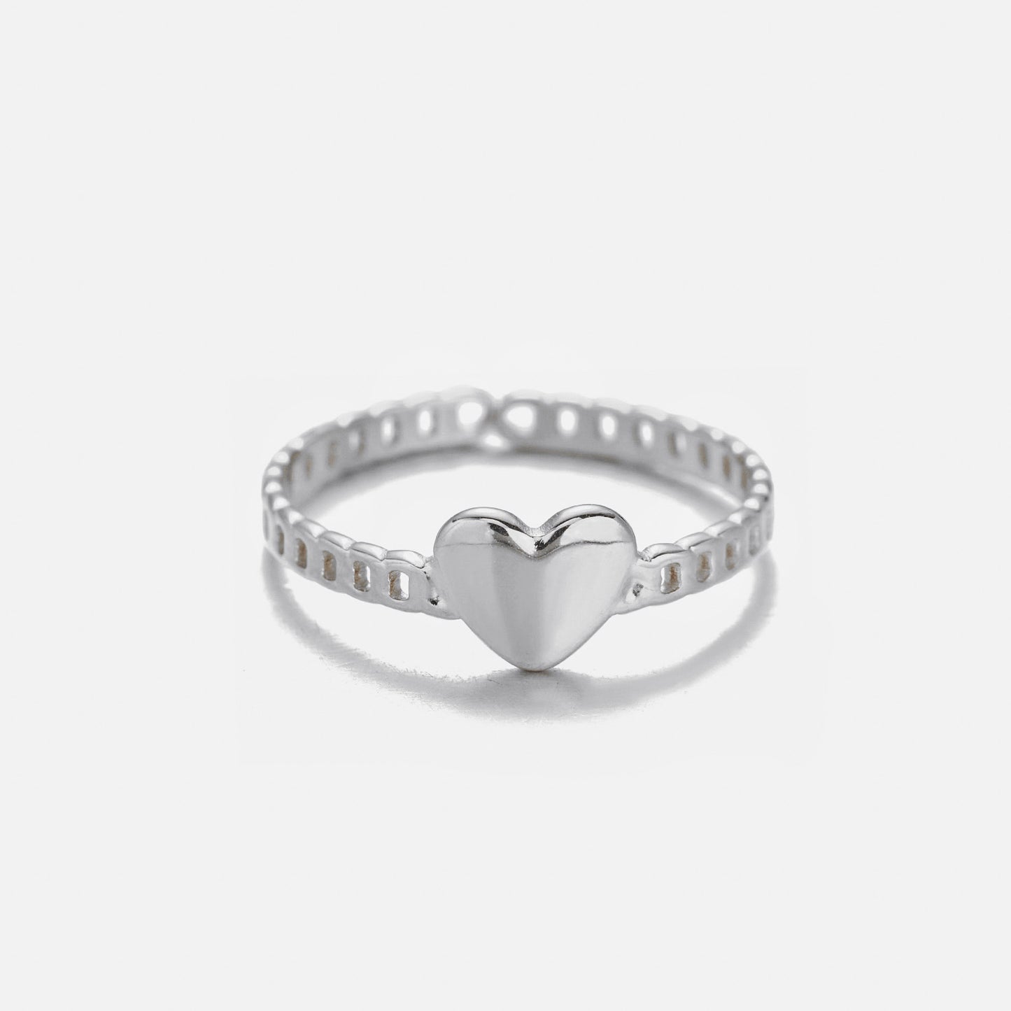 "SCHAKEL HART" ZILVEREN RING