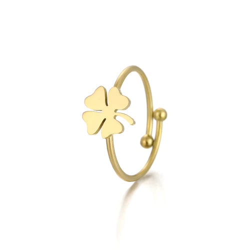 ''KLAVERTJE VIER" GOUDEN RING