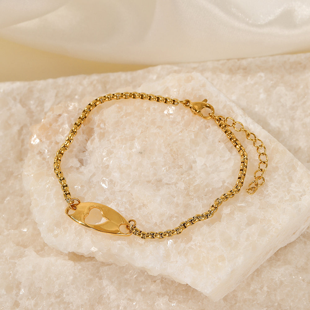 ''PLAAT HARTJE'' GOUDEN ARMBAND