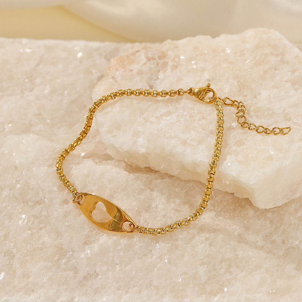 ''PLAAT HARTJE'' GOUDEN ARMBAND